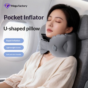 Aufblasbares U-förmiges Nackenkissen, tragbar, kompakt, leicht, 0,2 kg, Reisekissen, hergestellt in China - Product Image 2