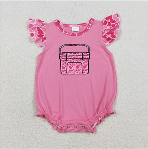 Romper de Verano para Bebé Niña SR3762 con Bordado de Caja de Pesca y Estampado de Camuflaje Rosa - Product Image 2