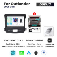 Lecteur multimédia de voiture MEKEDE DUDU7 Android Audio Radio Auto Car-play GPS Navigation 2K Écran pour Mitsubishi Outlander 2005-2011