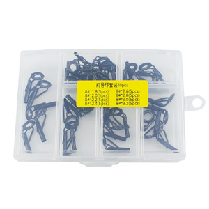 40 pièces de guides d'embout noirs pour la construction et la réparation de cannes à pêche spinning et casting, anneaux de ligne en acier inoxydable - Product Image 6