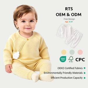Ensemble <span class=keywords><strong>de</strong></span> vêtements pour bébé nouveau-né unisexe, couleur unie, printemps automne, pantalon en coton pour fillette, ensemble <span class=keywords><strong>de</strong></span> vêtements mignon pour bébé garçon et fille - Product Image 1