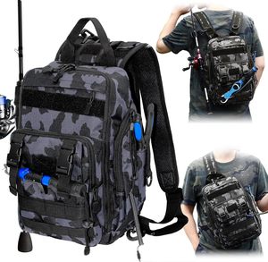 Free sample <b>Fishing</b> Backpack with <b>Rod</b> Holders, 900D Oxford Water-Resistant <b>Fishing</b> Gear,42L Large Storage <b>Fishing</b> Tackle Bag - Product Image 4