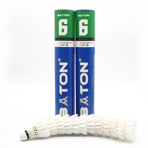 Volant de <span class=keywords><strong>Badminton</strong></span> blanc, bon marché, stabilité de vol Durable, personnalisé OEM, <span class=keywords><strong>Double</strong></span> plume d'oie lissée - Product Image 2