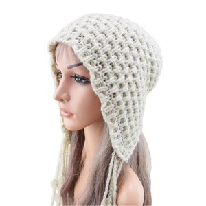 Women's Winter Beanie Hat With Ear Flaps & Faux Fur Pom Pom - Kawaii Knit Skull Cap, Light Gray - View #9