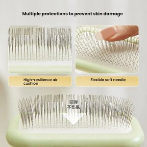 <span class=keywords><strong>Brosse</strong></span> lissante pour chats et chiens, <span class=keywords><strong>brosse</strong></span> lissante autonettoyante pour poils longs et courts, <span class=keywords><strong>brosse</strong></span> de toilettage pour animaux antistatique avec poignée - Product Image 4