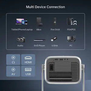 4K unterstützter Projektor mit WLAN und Bluetooth 3D Stereo Sound und Auto Keystone Smart Video Projektor 400 ANSI Outdoor Projektor