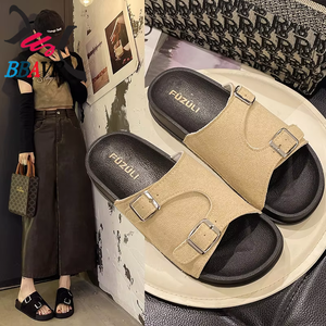 Sandalias de Plataforma con Punta Abierta, Antideslizantes, con Hebilla, Suela de Goma, Entresuela de Madera, Moda Casual de Verano para Mujer - Product Image 1