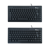 Venta caliente portátil Mini Delgado USB con cable teclado 95 teclas delgado portátil ergonómico teclado árabe inglés para ordenador portátil PC