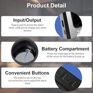 Projector <b>Mirror</b> Digital Desk Clock Reloj Digital Table Alarm Clock With Temperature Date Digital LED Projection Alarm Clock - Product Image 4