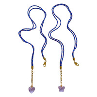 Collier superposé style Dopamine, chaîne en corde bleue avec breloques en améthyste translucide, fermoir en acier inoxydable, accessoire de plage tendance