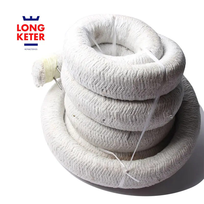 aluminum silicate fiber braided rope 1260 kiln heat thermal insulation ceramic fiber cloth yarn tape rope