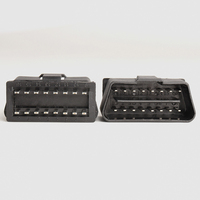 Conector OBD2 Macho de 16 Pines, Chapado en Oro y Níquel, Enchufe de Interfaz OBD Automotriz de 12V