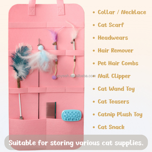 Sac de rangement mural pour jouets de chat, support pour baguettes et jouets interactifs, boîte de rangement pour animaux de compagnie - Product Image 3