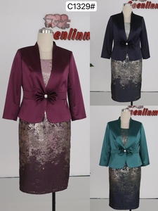 Costumes deux pièces grande taille pour la mère de la mariée, tenues de cérémonie pour femmes, costumes de cérémonie de haute qualité, robe de cérémonie élégante pour femmes - Product Image 6
