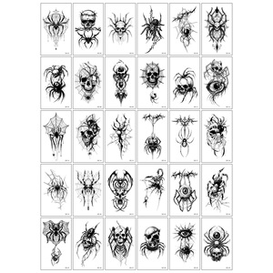 Autocollant de tatouage temporaire en vinyle brillant, motif exquis, résistant à l'eau, à la transpiration et à la décoloration, pour le corps, en gros - Product Image 5