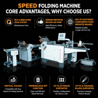 Machine de pliage de papier automatique haute efficacité pour manuel d'instructions du produit, alimentation par aspiration sous vide avec détection double feuille