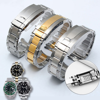 WYGICOO OEM personnalisé 20mm 21mm, acier inoxydable solide, extrémités incurvées, liens à vis, fermoir de verrouillage coulissant pour bracelet de montre Rolex