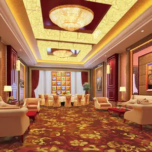 Restaurant Nylon Printed Axminster Carpet Tufted Printed Wall To Wall Carpet Rolls For Hotel Casino Room Carpet