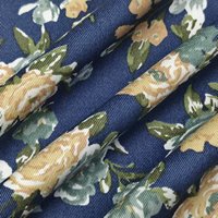 Tissu sergé imprimé personnalisé 260 GSM rigide anti-plis 98% coton 2% élasthanne pour textiles de maison et vêtements - Pantalons, manteaux, etc.