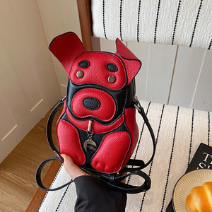 Venta al por mayor de fábrica: Bolso mini bandolera de PU con diseño de perro de dibujos animados en 3D, estilo moderno, para viajes, uso diario, campus y teléfono. - Product Image 2