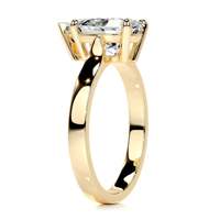 Bagues en argent sterling 925 plaqué or 14 carats, bague de fiançailles solitaire en moissanite de 2 carats, bijoux fins pour femmes