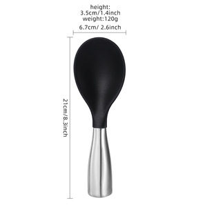 Cuillère à riz antiadhésive en silicone avec manche en acier inoxydable, outil de cuisine polyvalent pour servir le riz - Product Image 4