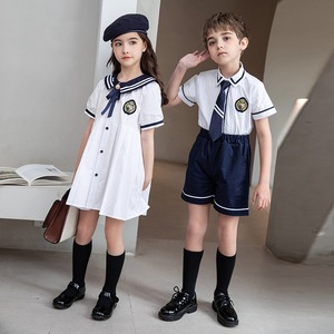 Blanc enfant fille retour à l'école robe marin Style école uniforme nouveau mignon <span class=keywords><strong>maternelle</strong></span> école uniforme conception - Product Image 3