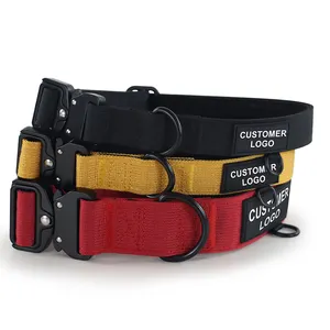 Tactical Outdoor Dog Collar Adjustable Quick Release Nylon Dog Collar For Small Medium Soft Padded Heavy Duty Dog Collar