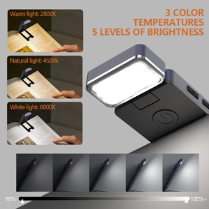 EGH Indoor Foldable LED Book Light Kids' Eye Protection Clip on Lamp <b>for</b> Home Reading in Bed Battery Operated - Product Image 2