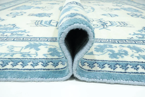 พรมออชัคทำมือสไตล์วินเทจ ผสมขนสัตว์และฝ้าย สีพื้น ไม่ลื่น ซักได้ เหมาะสำหรับห้องนั่งเล่น ห้องนอน ห้องรับประทานอาหาร และโรงแรม - Product Image 4