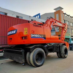 Excavadora de ruedas usada Doosan DH150w-7 de 15 toneladas, con certificación CE, alto rendimiento y garantía de calidad. - Product Image 3