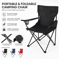 Chaise de camping pliable portable avec accoudoirs, chaise de réalisateur légère pour la pêche et le barbecue