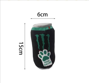 Wholesale Super Soft Black Talon Can Shaped Dog Chew Toy Squeaky Interactive <b>Plush</b> Bottle Sound Toy - Product Image 2