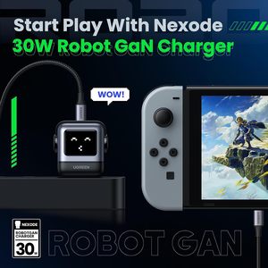 Cargador <span class=keywords><strong>USB</strong></span> C <span class=keywords><strong>UGREEN</strong></span> RG 30W Nexode Roboto GaN, Bloque de Carga Rápida, Cargador de Pared Compacto, Adaptador de Corriente - Product Image 2
