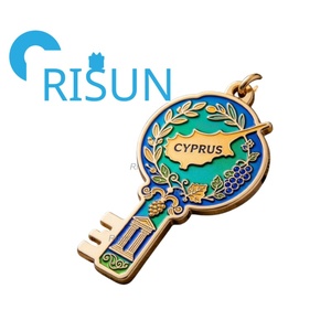 Imán de nevera, broche, pin o insignia magnética personalizada al por mayor con diseño de corazón, mapa de viaje de la bandera mediterránea, ojo azul, aceituna y Chipre, recuerdo. - Product Image 6