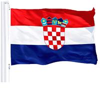 Drapeau de la Croatie en polyester 100% de luxe, nouveau, avec en-tête en toile, double impression, 3x5 pieds, vente en gros