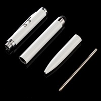 Stylo bille métallique 4-en-1 avec logo personnalisé, pointeur laser, pointe tactile 1,0 mm, pointe balle, lumière LED – Idéal pour l'enseignement, les présentations et comme cadeau