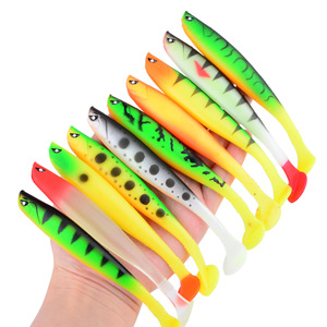 TOPIND Spot 12cm 9g T-tail Appât artificiel souple <span class=keywords><strong>en</strong></span> acier inoxydable pour la pêche <span class=keywords><strong>en</strong></span> <span class=keywords><strong>mer</strong></span>, appât à l'huile <span class=keywords><strong>de</strong></span> crevettes Luya, hameçons pour poissons d'eau salée - Product Image 5
