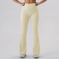 Taille haute Micro vêtements d'extérieur sport danse hanche ascenseur Yoga Flare pantalon Europe et États-Unis serré course pantalon large