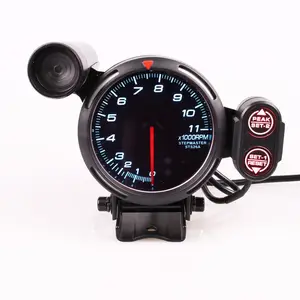 Defi 3.75 Inch 80mm 7 Colors 0-11000 RPM Stepper Motor Tachometer RPM Gauge with Shift Light for Auto Car