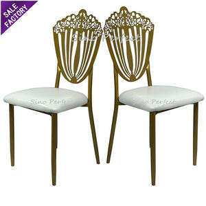 Sillas Apilables Sinoperfect para Banquetes y Bodas, Sillas Metálicas con Cojín, Sillas Doradas para Eventos de Boda, Muebles para Fiestas al Aire Libre - Product Image 1