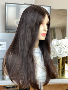 Envío listo 23 pulgadas #4 Peluca de pelo virgen eslavo ruso 100% capa súper ligera recta Natural transparente para encaje Natural - Product Image 2