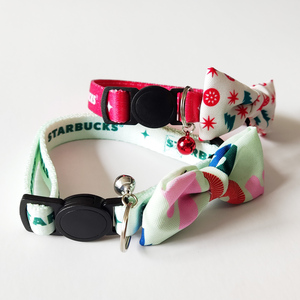 Corbatas de Moño para Mascotas con Estampado de Poliéster para Regalos de Navidad, Collares con Campana Pequeña, <span class=keywords><strong>Collar</strong></span> Personalizado para Perros, Lazos Ajustables para Cachorros - Product Image 3