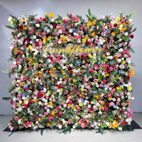 Mur de fleurs artificielles en soie faites à la main, réalistes, sur mesure, pour la décoration de mariages, fêtes et festivals, de luxe