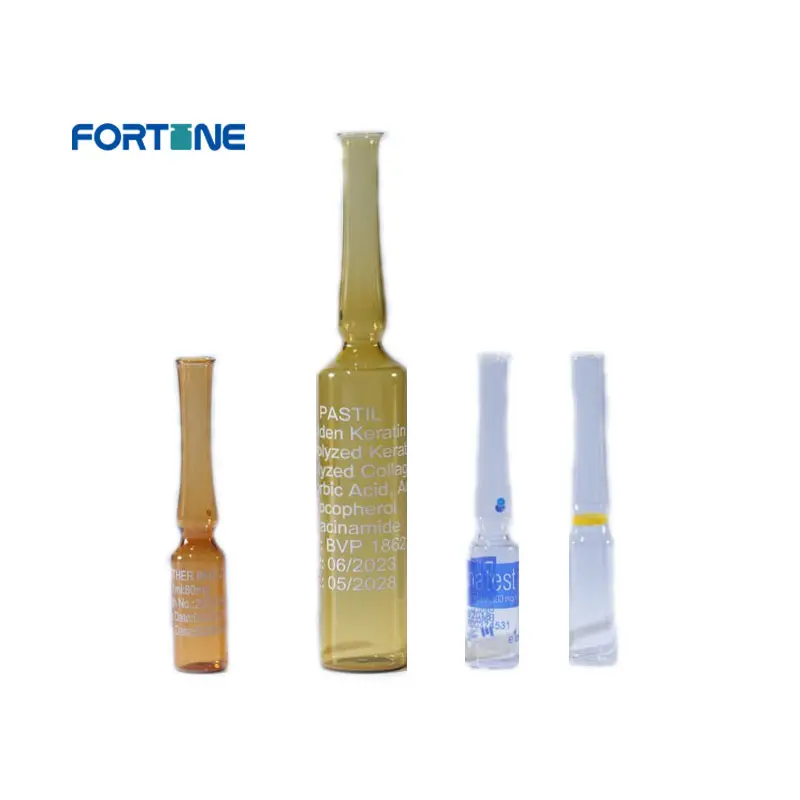 Fortune ขวดแก้วสีเหลืองอําพันใสหลอดยาชนิด I หลอดสําหรับฉีด