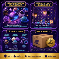 Calendrier de l'Avent Southpeak Toy Mystery Dumpling Édition Spatiale 25 Boîtes Mystères Jouets Squishy Fidget Orb Ball 18x12cm MOQ40 OEM WS