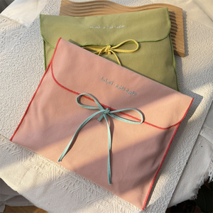 Custom 12oz Cotton <b>Envelope</b> Pouch Ribbon Tie Closure Embroidered Logo for Clothes Shoes Handbags-for <b>Gift</b> Packing Flap Sealing - Product Image 6