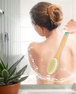 Cepillo de Baño Exfoliante Corporal Reutilizable con Mango Largo de Madera Ecológico y Cerdas Naturales de Luffa y Bambú, Cabezal Reemplazable, Venta al por Mayor - Product Image 3
