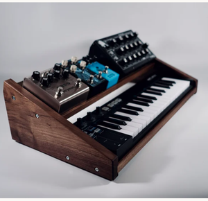 Modern Design Rustic Wood Desktop <strong>Synth</strong> Shelf <strong>Stand</strong> Wooden Keyboard Rack - Product Image 3