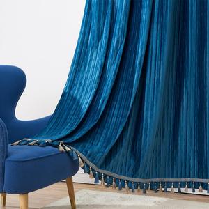 Tende di Lusso per <span class=keywords><strong>Soggiorno</strong></span> e Camera da Letto, Tenda Oscurante Blu per <span class=keywords><strong>Finestra</strong></span> e <span class=keywords><strong>Porta</strong></span> Moderna Grigia - Product Image 5